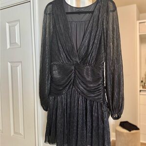 Banana Republic Shimmering Black Long Sleeve Dress